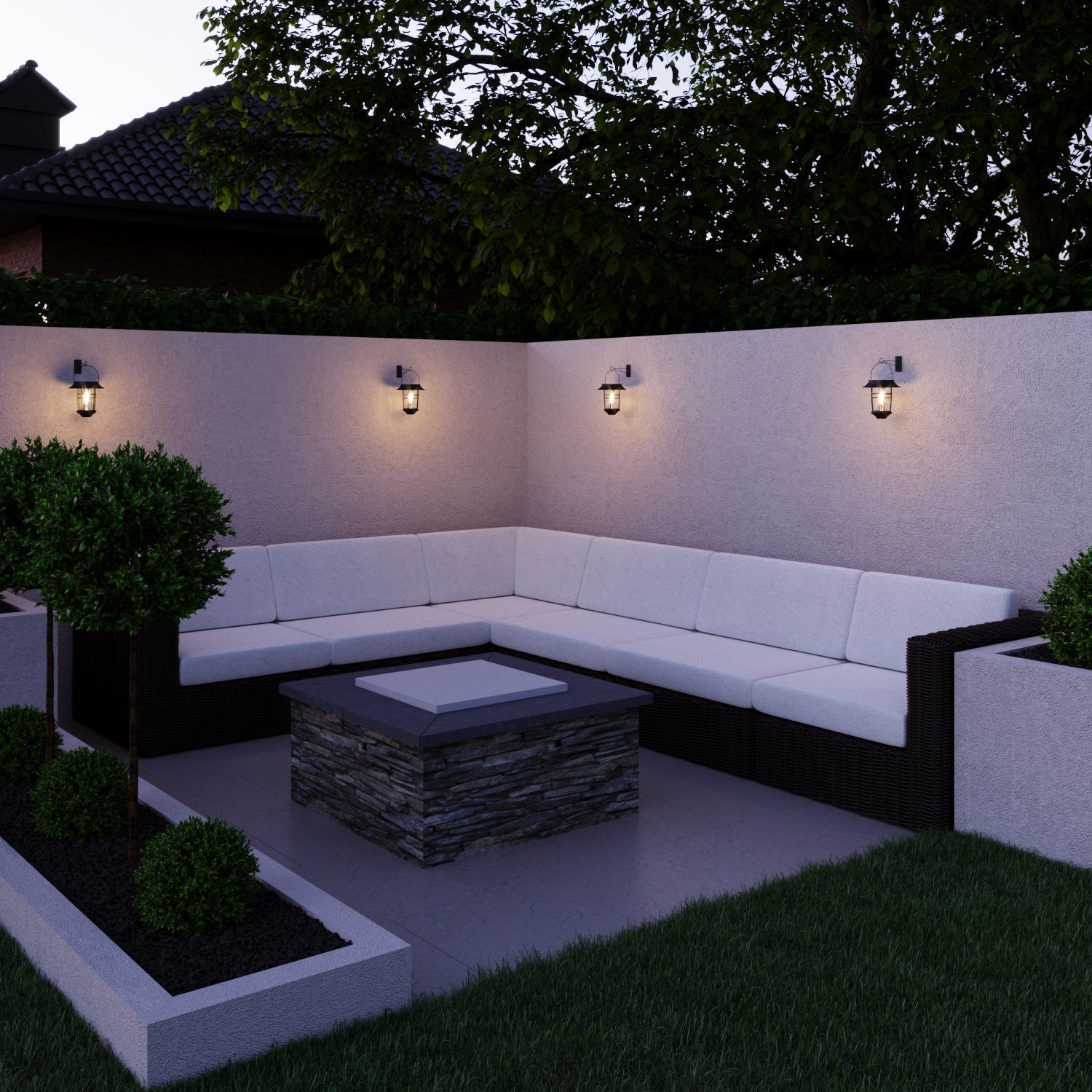 Set solar-powered lanterns with hook attachment