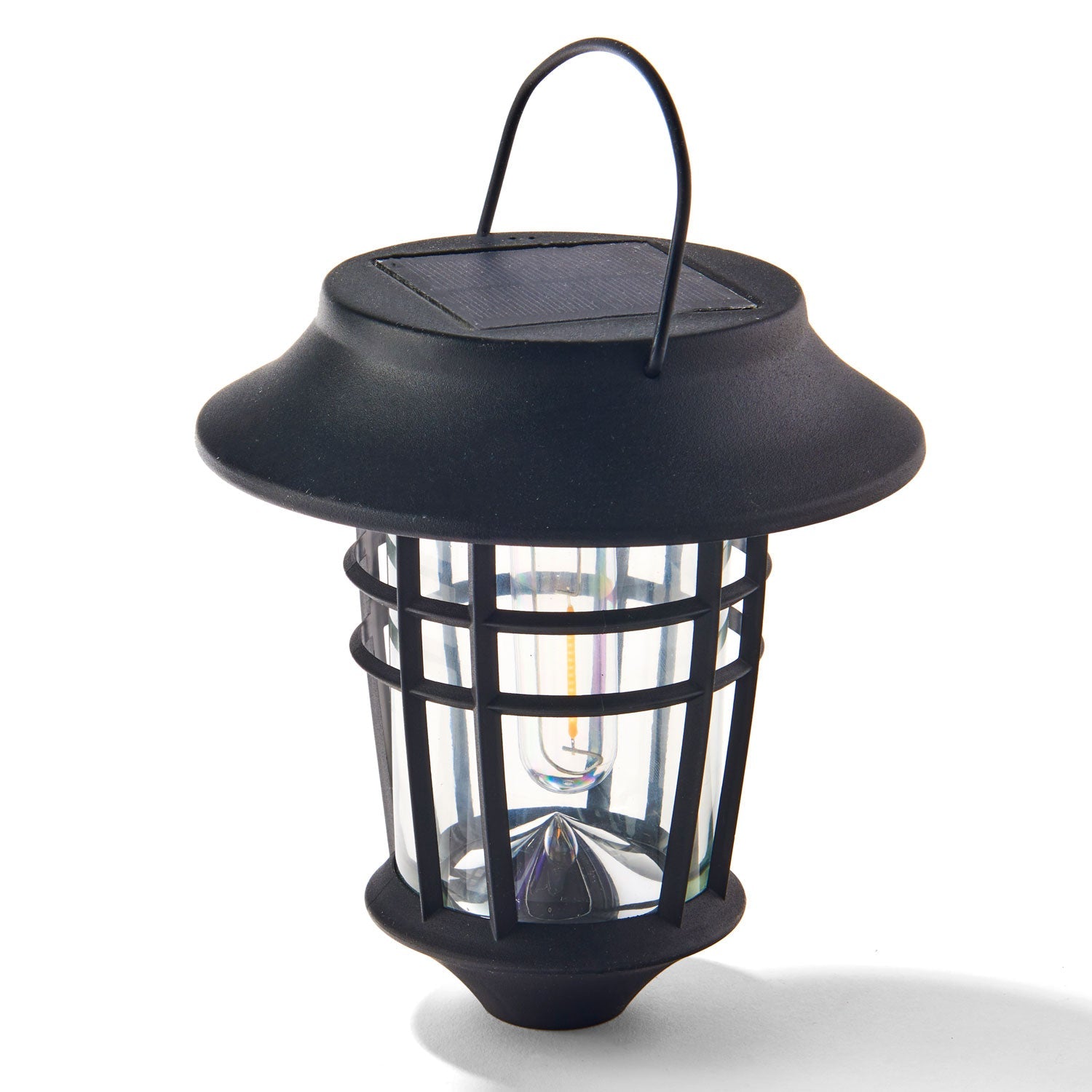 Set solar-powered lanterns with hook attachment