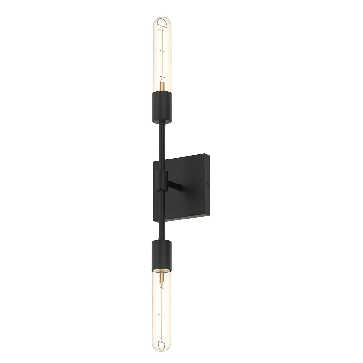Wall lamp with double fitting and matte black finish