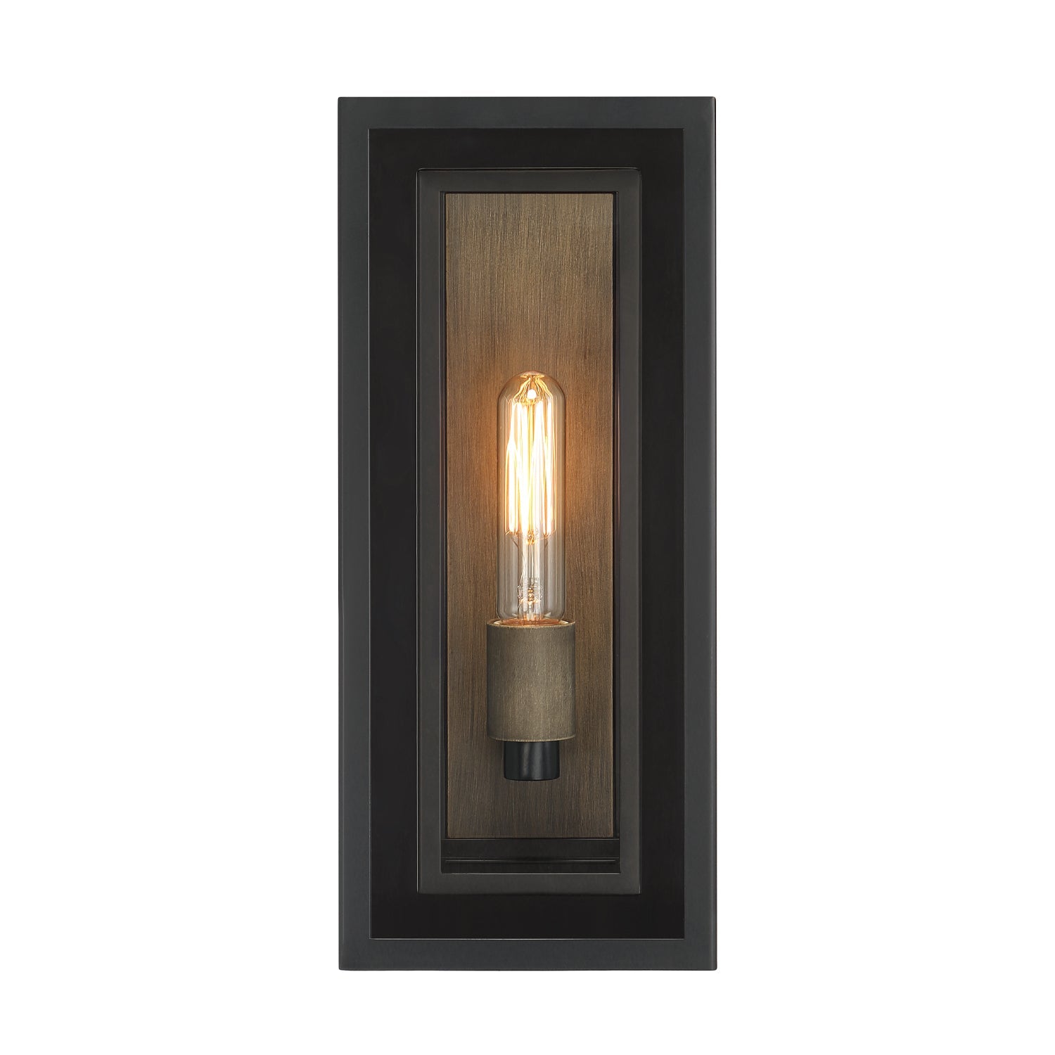 Wall lamp with double frame and glass finish