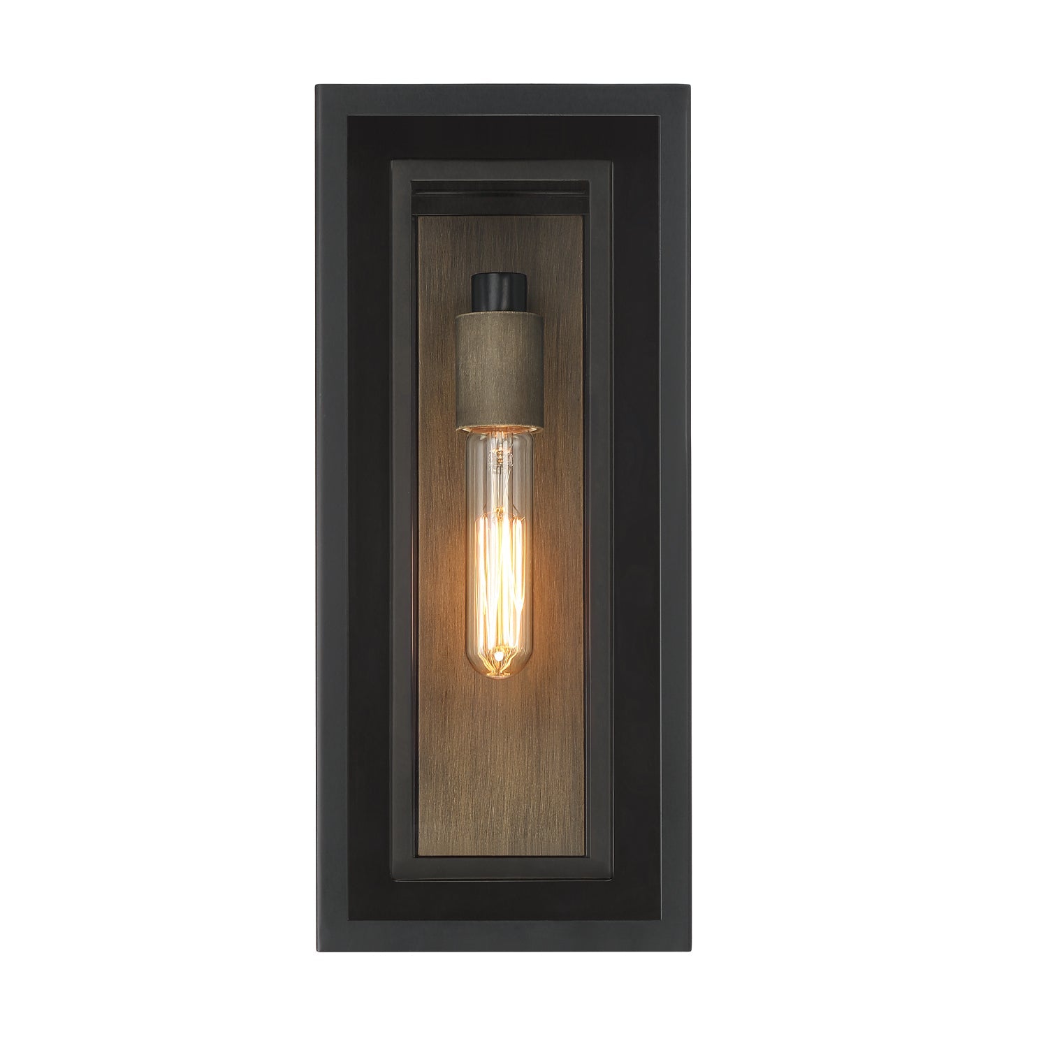 Wall lamp with double frame and glass finish