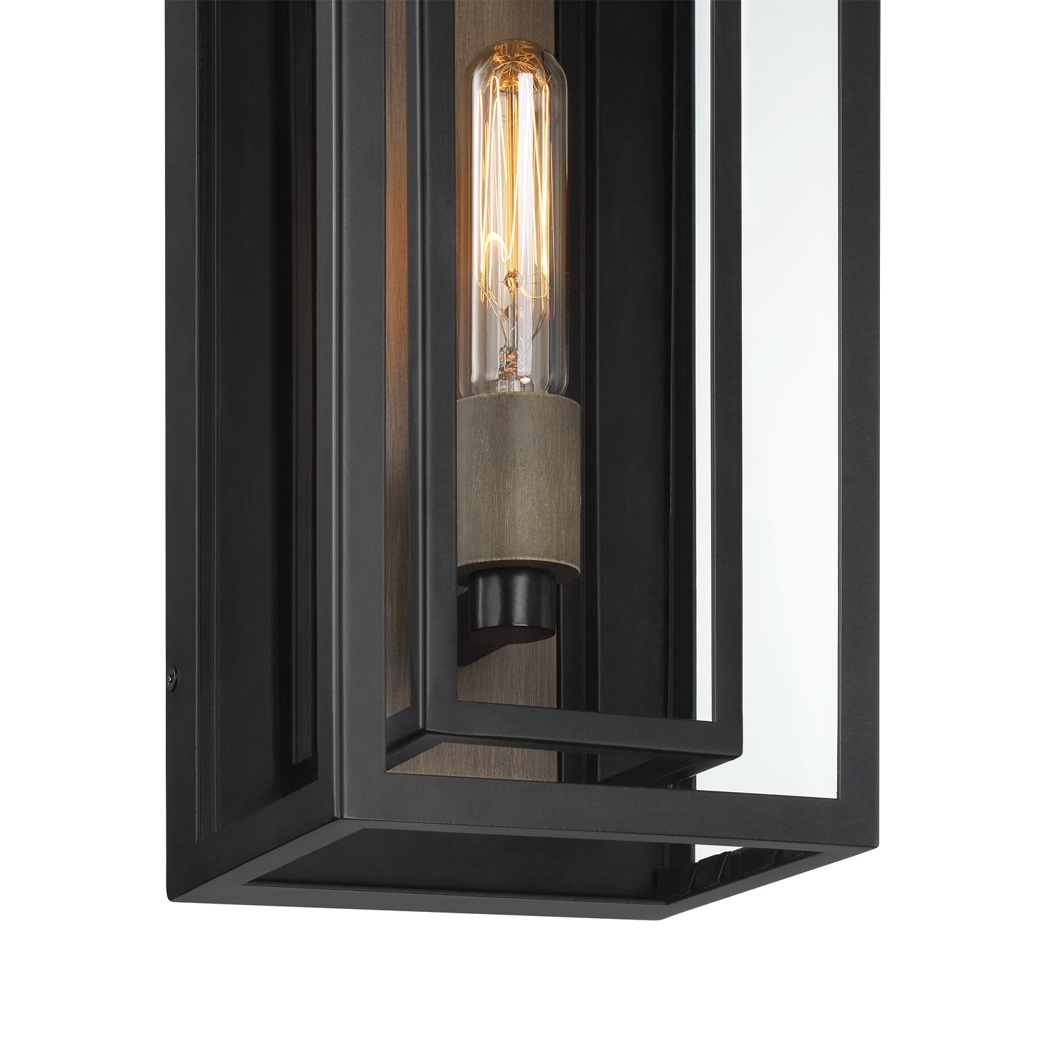 Wall lamp with double frame and glass finish