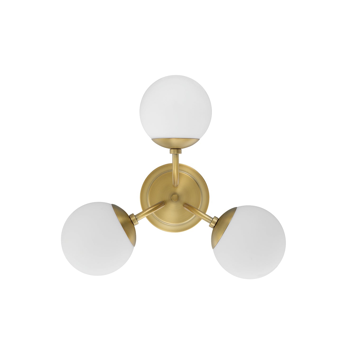 Ceiling lamp with three opal white glass globes