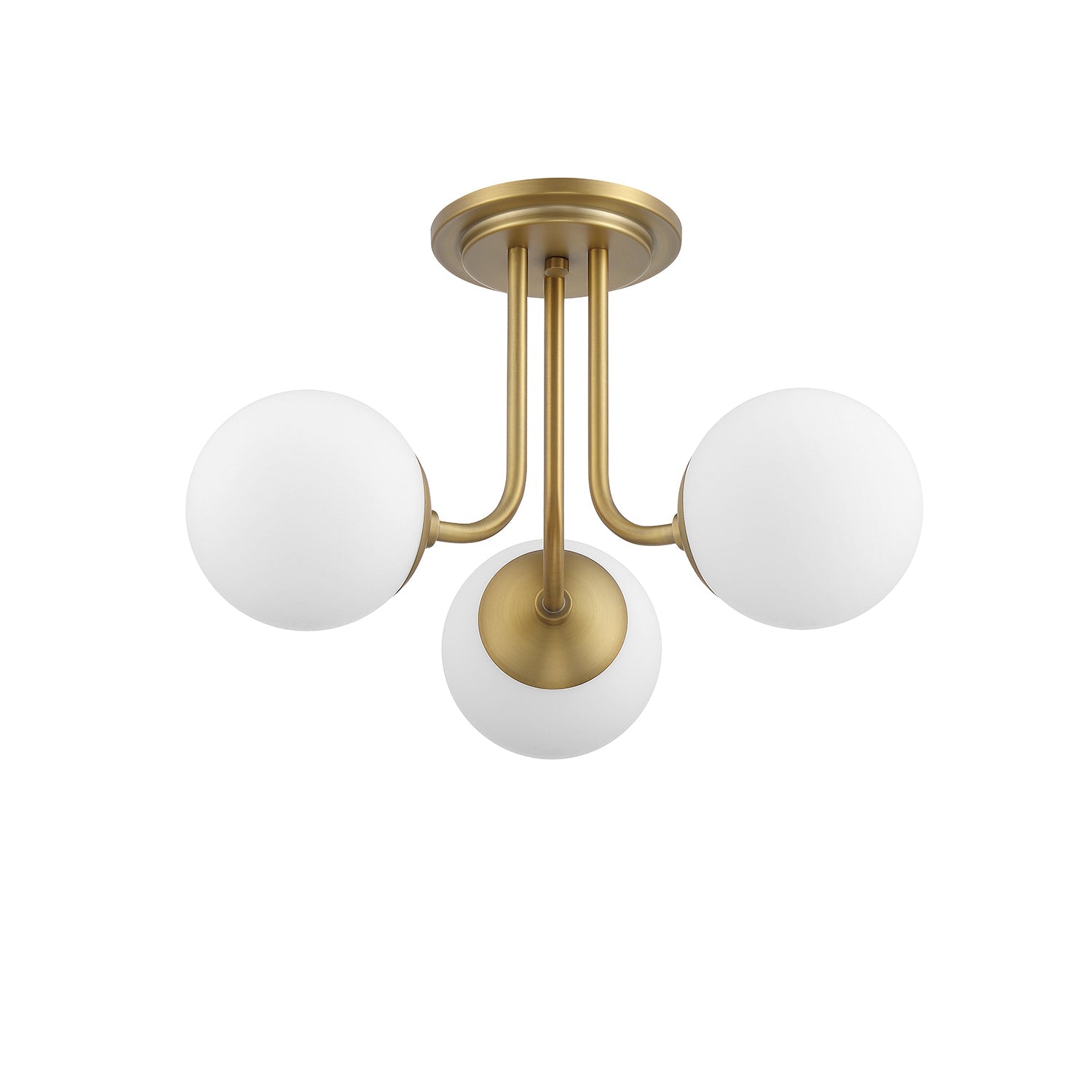 Ceiling lamp with three opal white glass globes