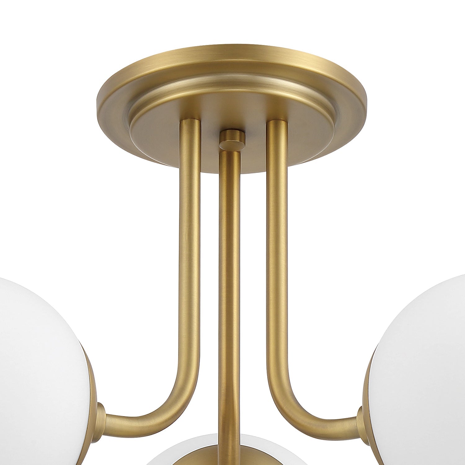 Ceiling lamp with three opal white glass globes