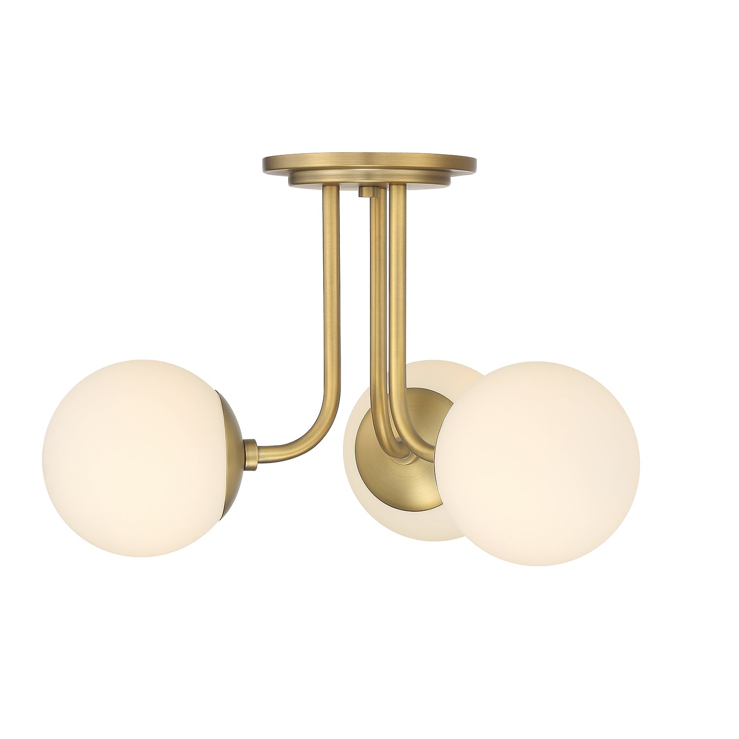 Ceiling lamp with three opal white glass globes
