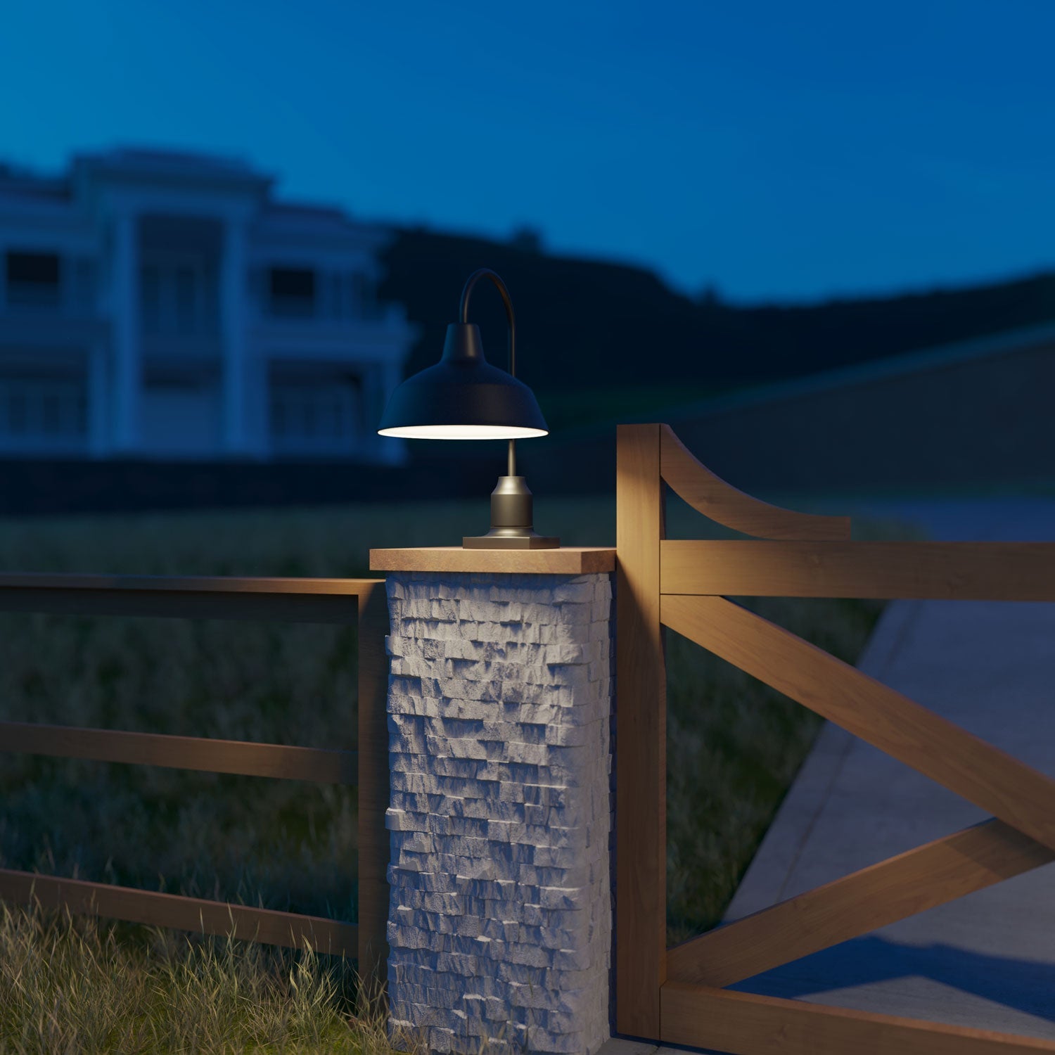 Staande buitenlamp in boerderijstijl