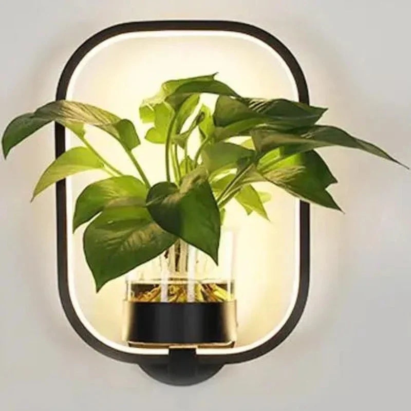 Fixture wall lamp with plant hanger