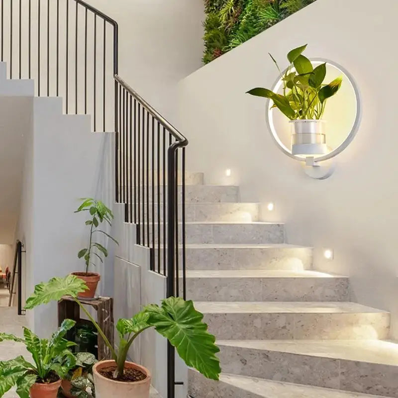 Fixture wall lamp with plant hanger