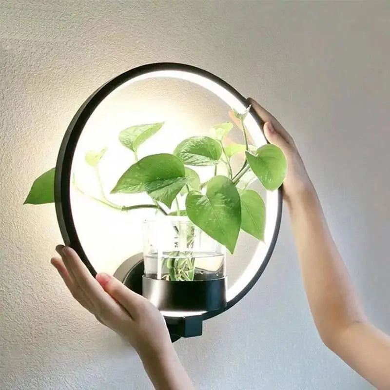 Fixture wall lamp with plant hanger
