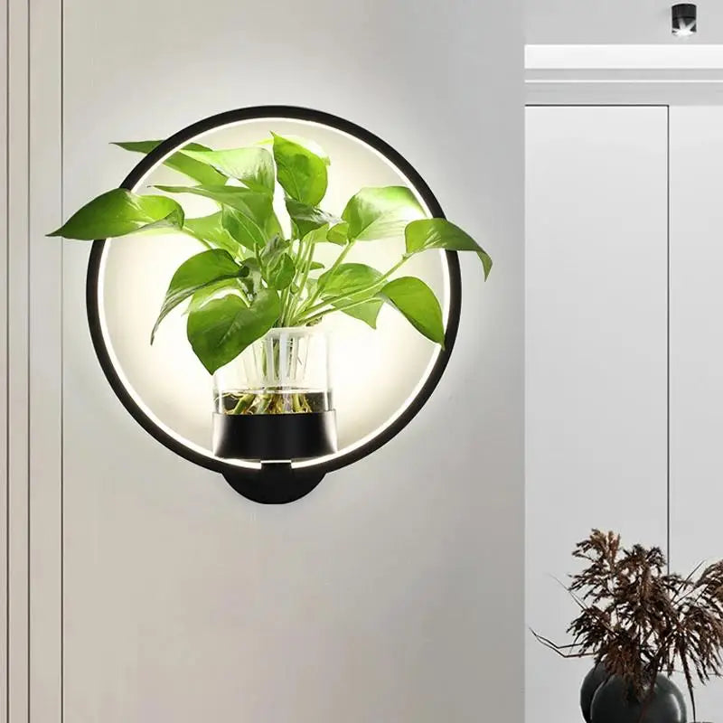 Fixture wall lamp with plant hanger
