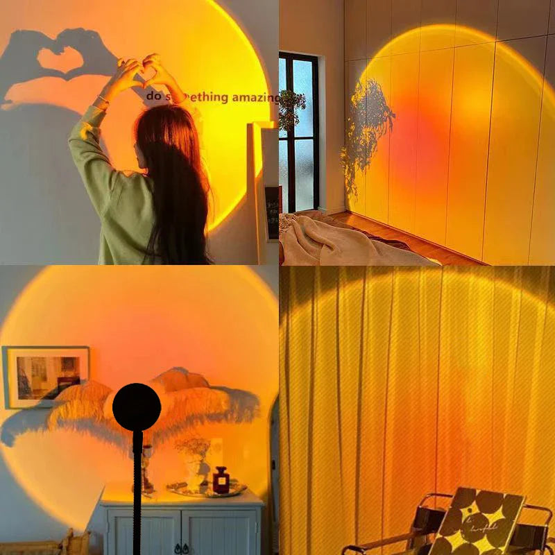 Rainbow beam table lamp projection