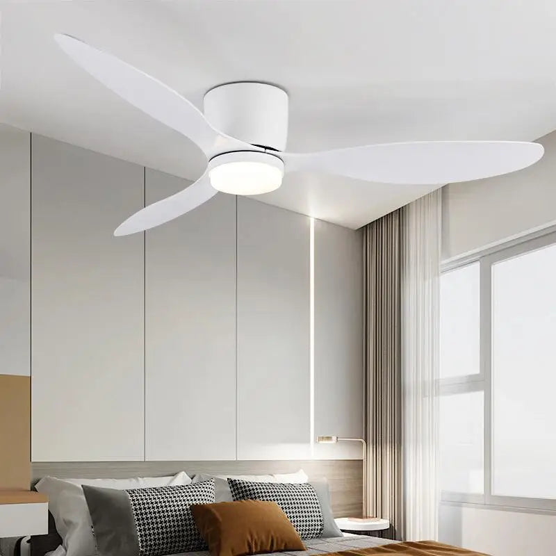 BrisaLuz Witte Houten Plafondventilator met Verlichting