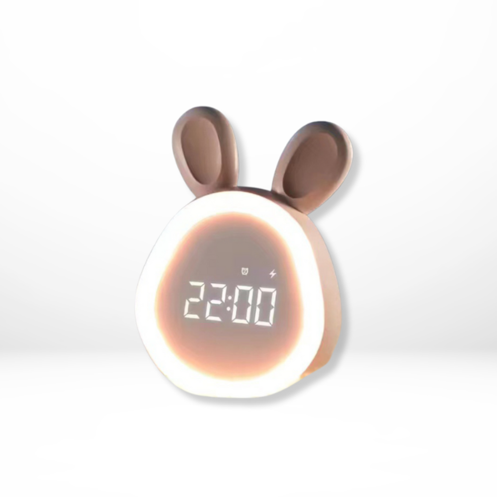 Cute LED Kids Alarm Clock in Rabbit Design with Night Light