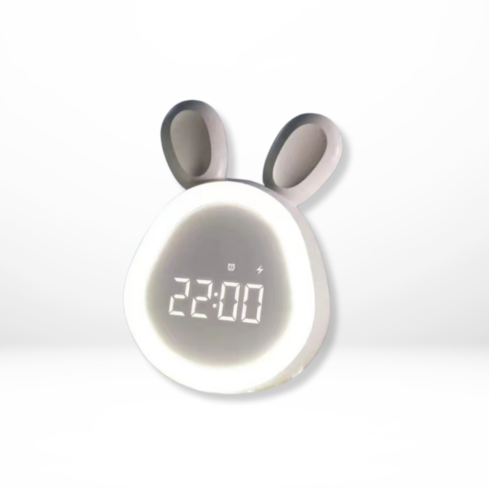 Cute LED Kids Alarm Clock in Rabbit Design with Night Light