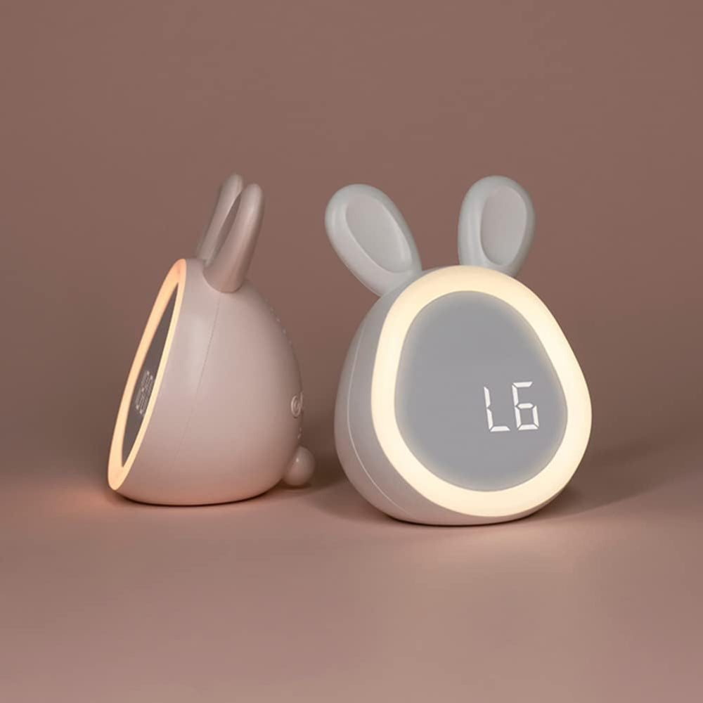 Cute LED Kids Alarm Clock in Rabbit Design with Night Light