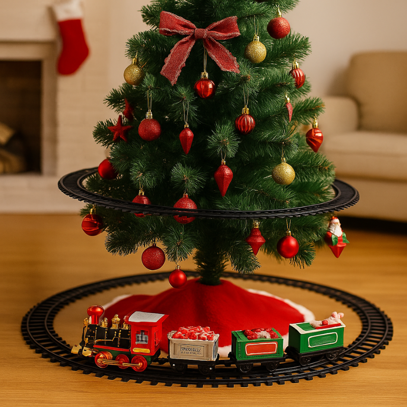 Magical Christmas Tree Train Set with Lights and Music for Family Joy