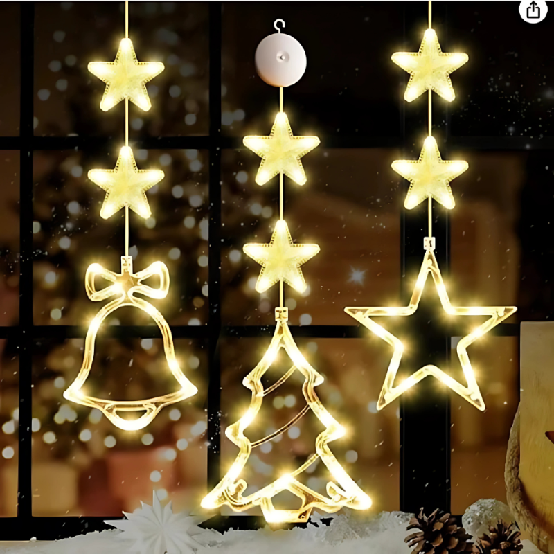 Warm Glow Christmas Indoor Window Lights Festive Battery Decor