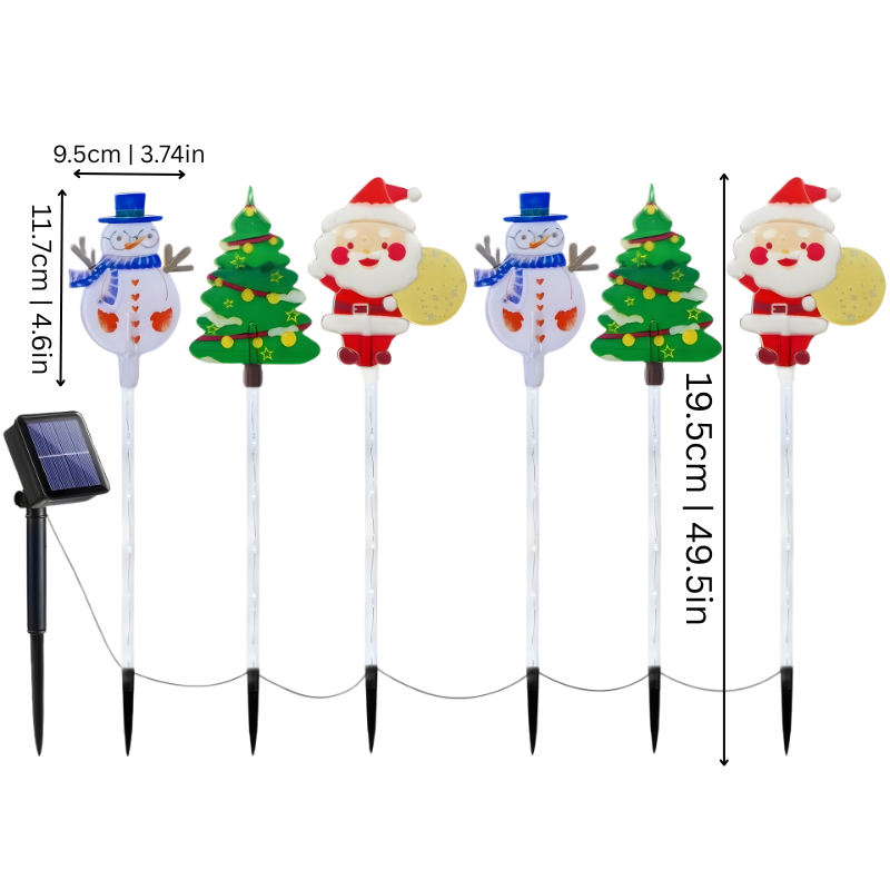 Solar Christmas Stake Lights - Bright Outdoor Christmas Light Decor
