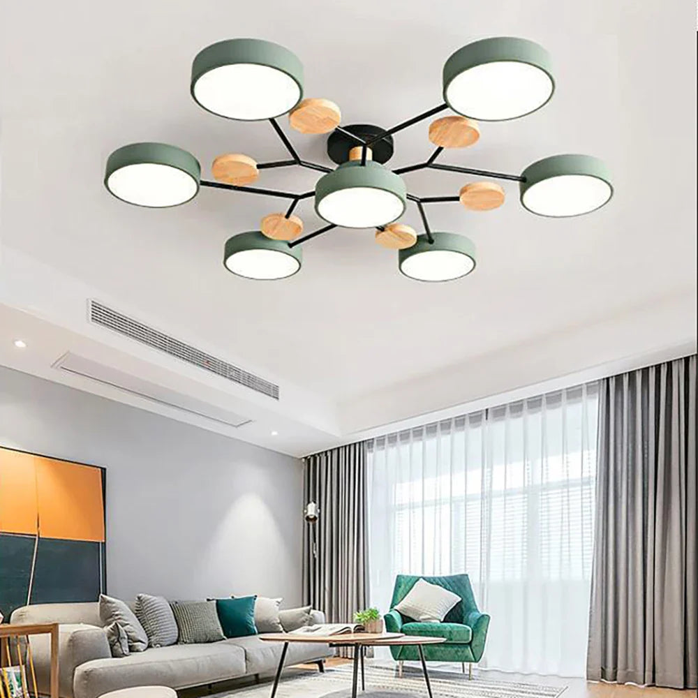 Cirkelvorm houten cirkelplafondlamp