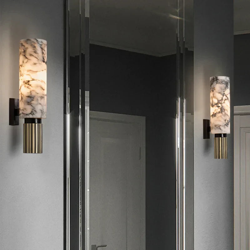 Marbélia wall lamp in marble look