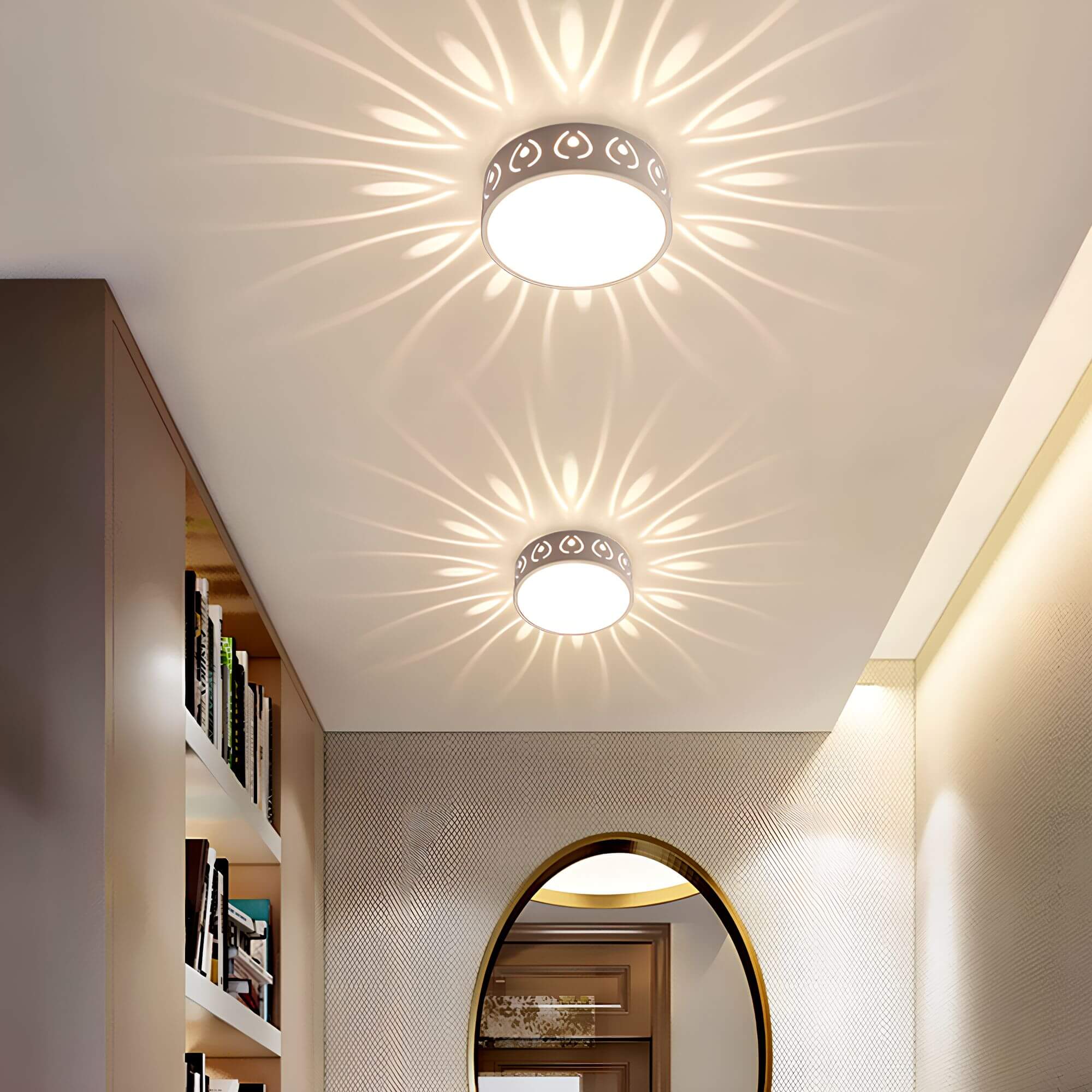 LED neerwaarts licht plafondlamp met lichtpatroon