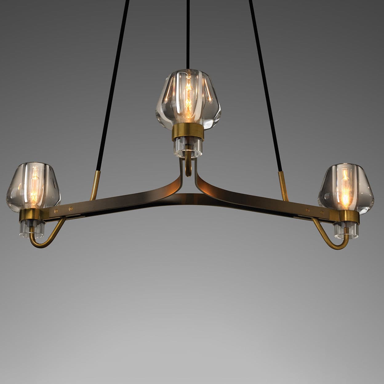 Modern Brass Chandelier with Crystal Shades – Ceiling Light for Dining & Living Room