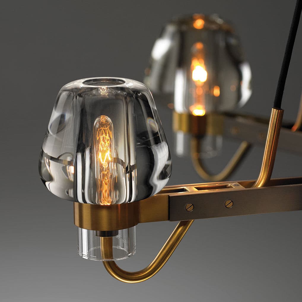 Modern Brass Chandelier with Crystal Shades – Ceiling Light for Dining & Living Room
