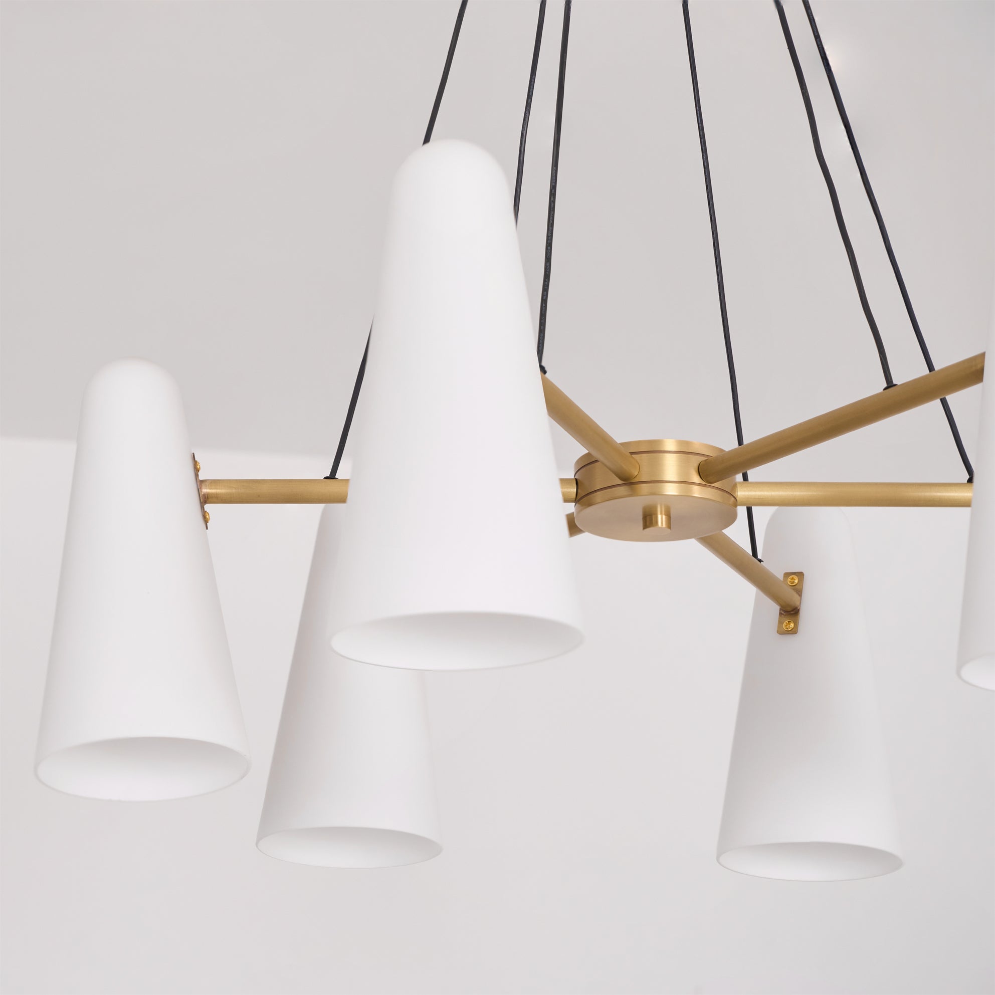 Brass Chandelier Luxury LED Ceiling Light with Glass Shades