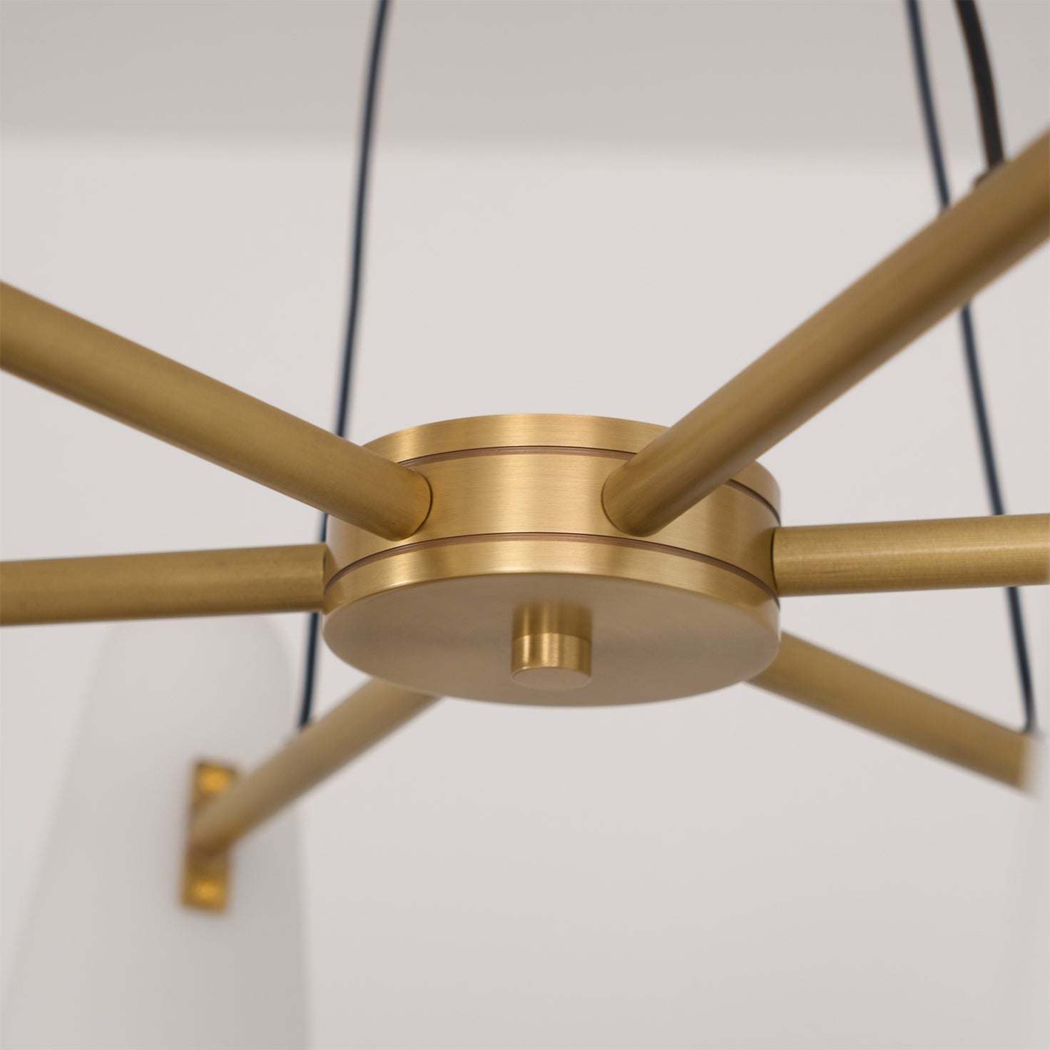 Brass Chandelier Luxury LED Ceiling Light with Glass Shades