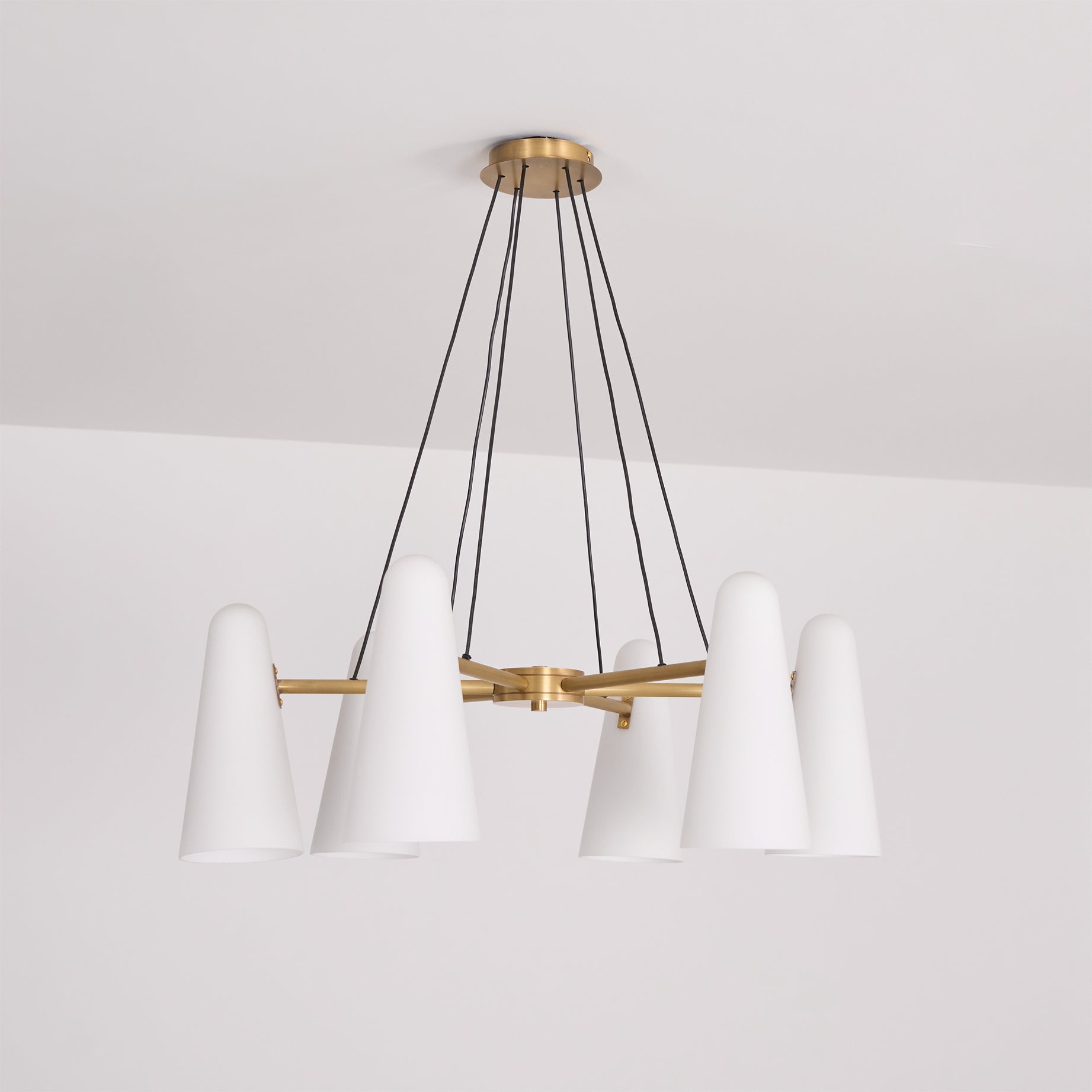 Brass Chandelier Luxury LED Ceiling Light with Glass Shades