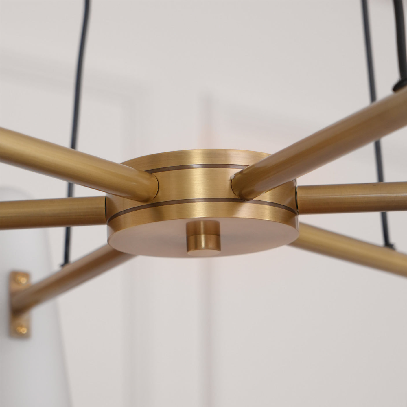 Brass Chandelier Luxury LED Ceiling Light with Glass Shades