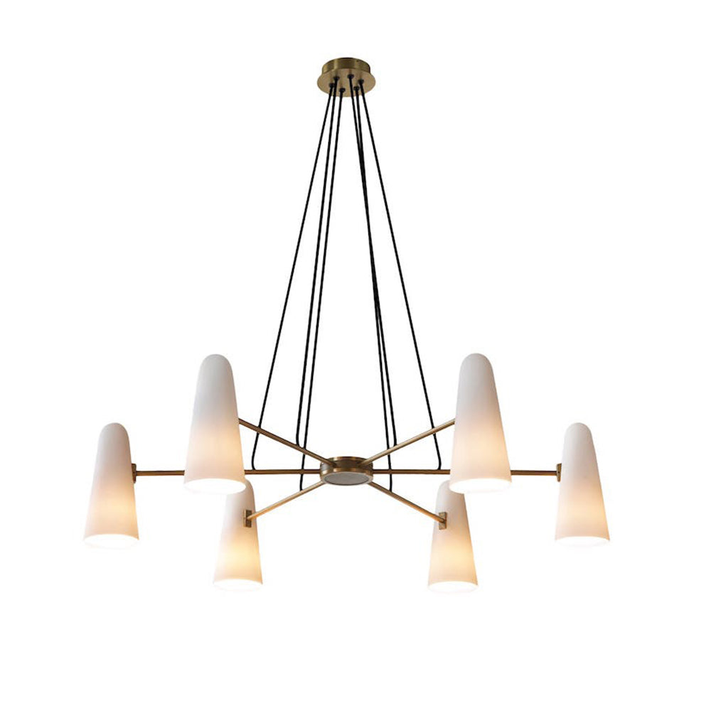 Brass Chandelier Luxury LED Ceiling Light with Glass Shades