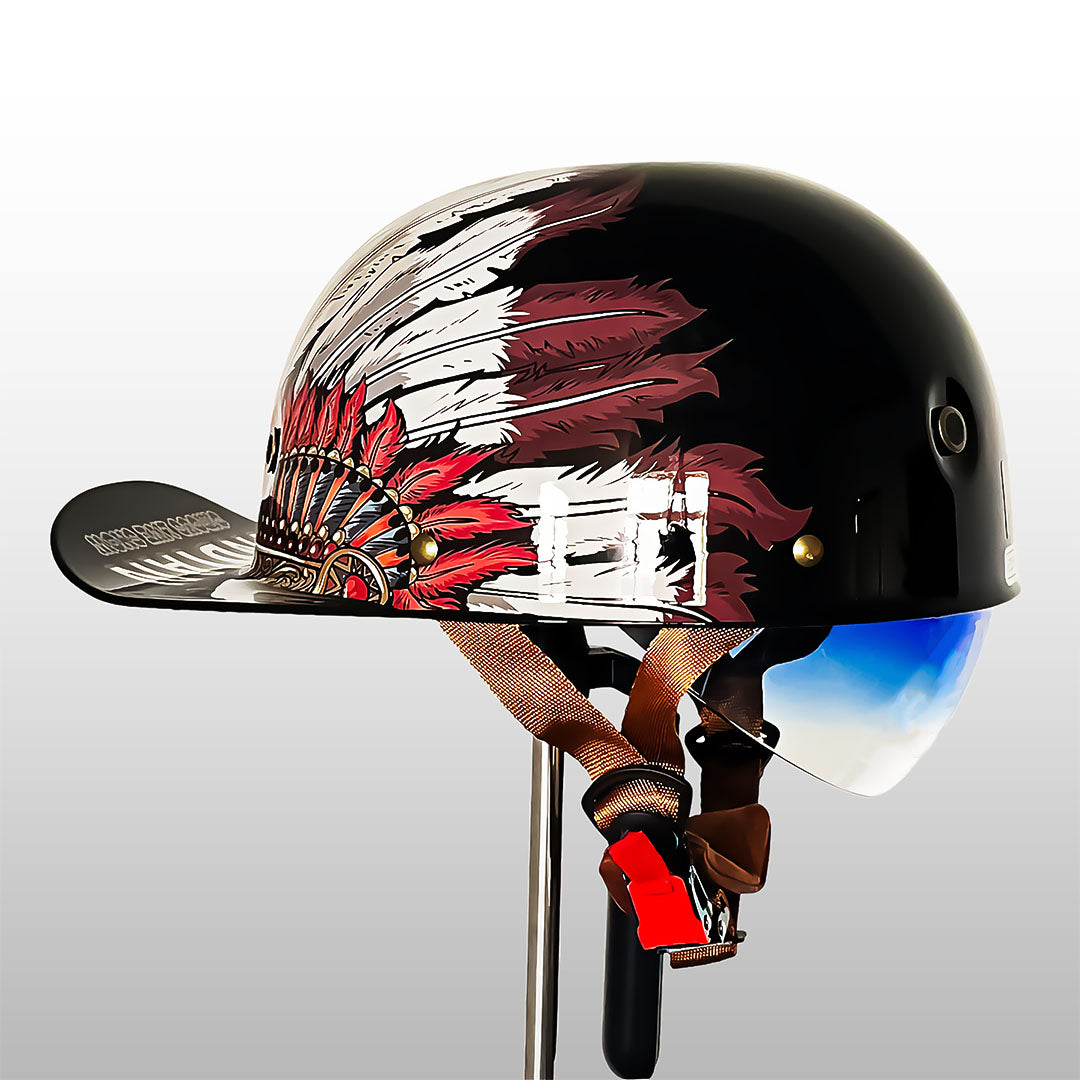 Stylish Motorcycle Helmet in Baseball Cap Look