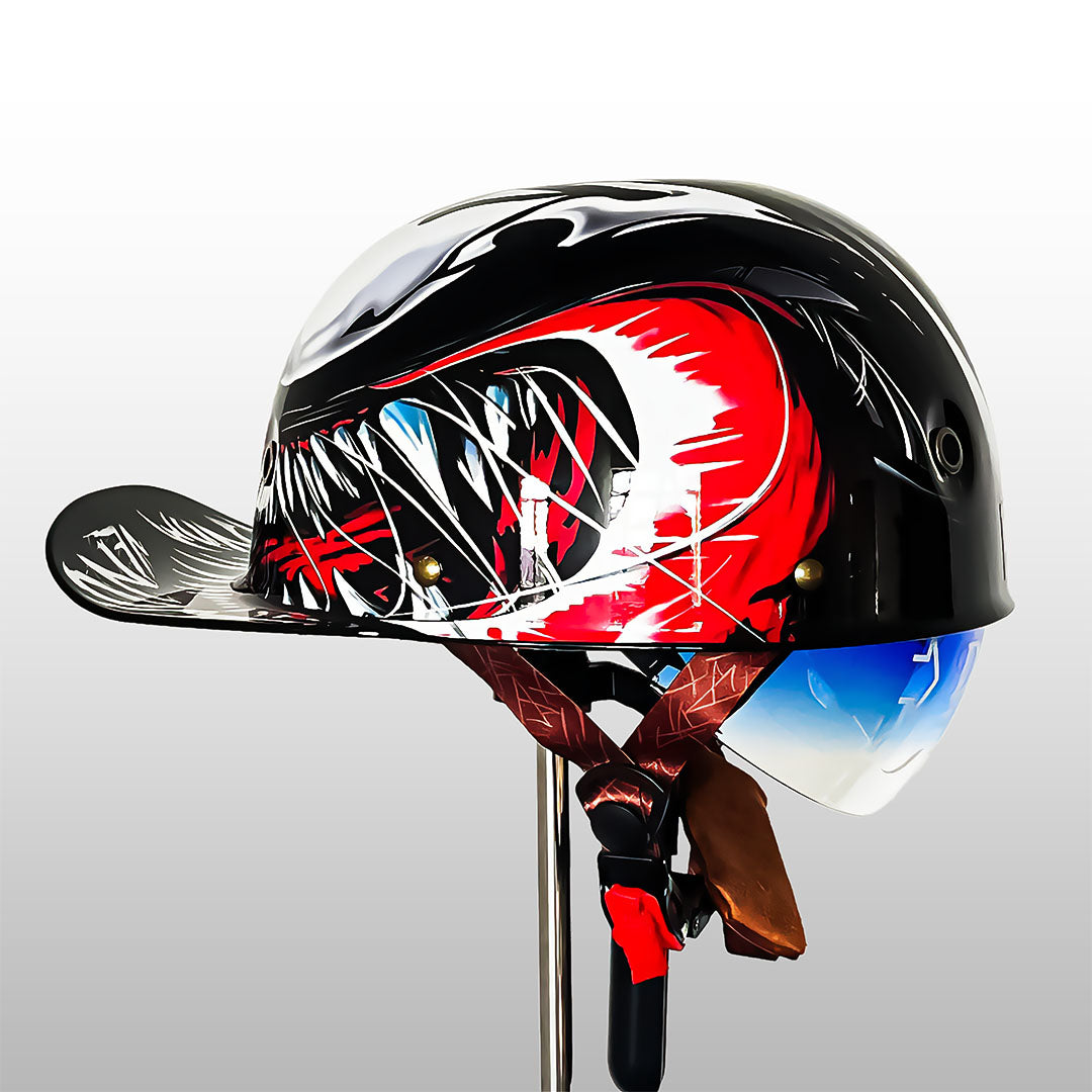 Stylish Motorcycle Helmet in Baseball Cap Look