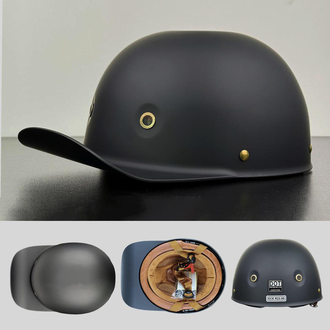 Stylish Motorcycle Helmet in Baseball Cap Look