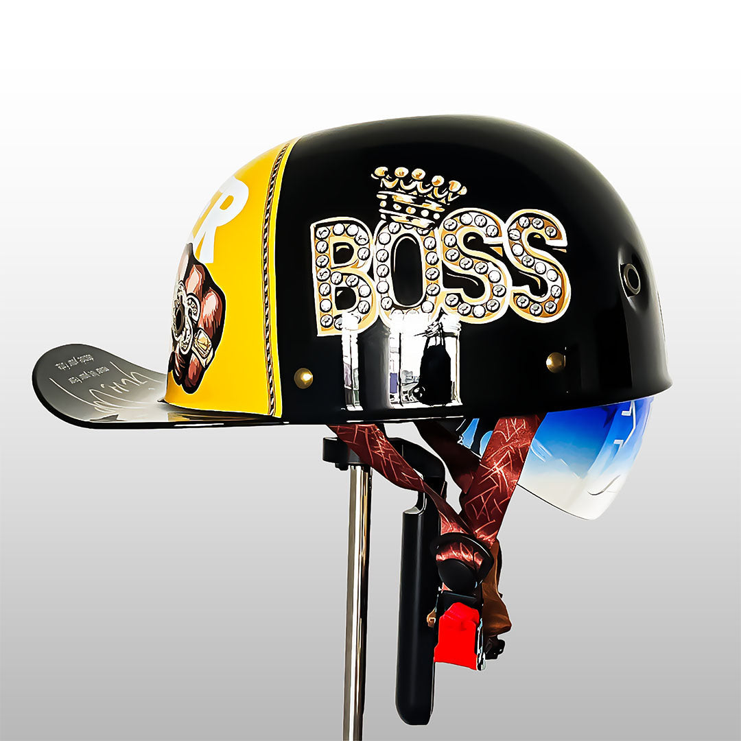 Stylish Motorcycle Helmet in Baseball Cap Look