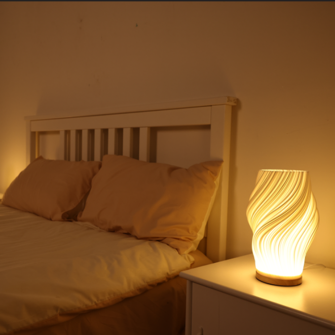 Wavecrest Table Lamp Artistic Ambient Light with Adjustable Warm & Natural Glow
