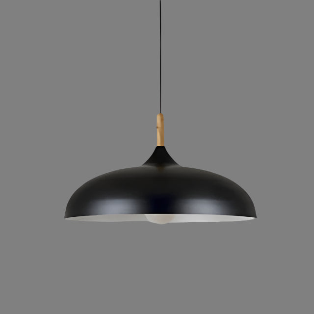Nordic oak pendant lamp pastel shade