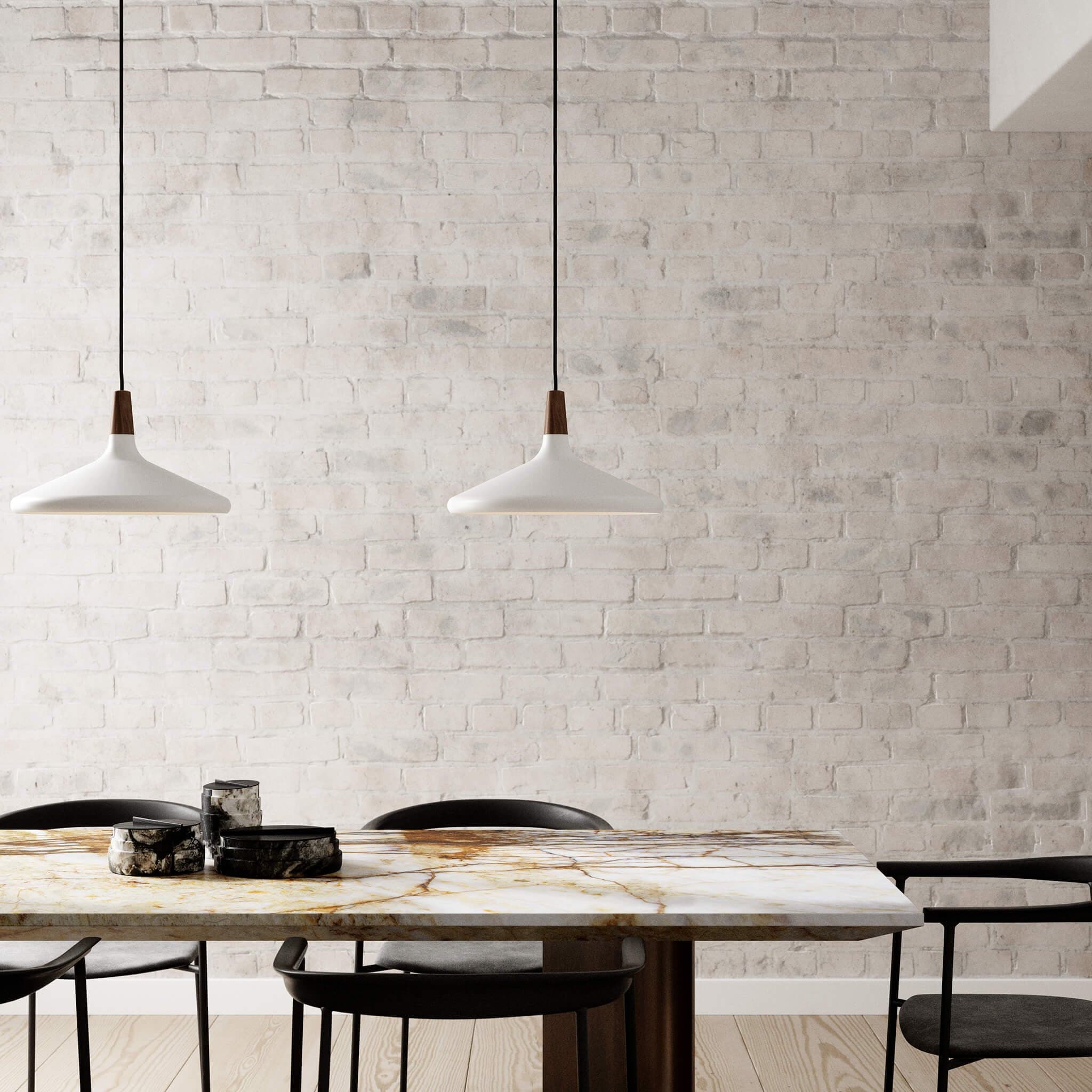 Modern Minimalist Pendant Light with Wood Accent – Ceiling Lamp for Dining & Living Room