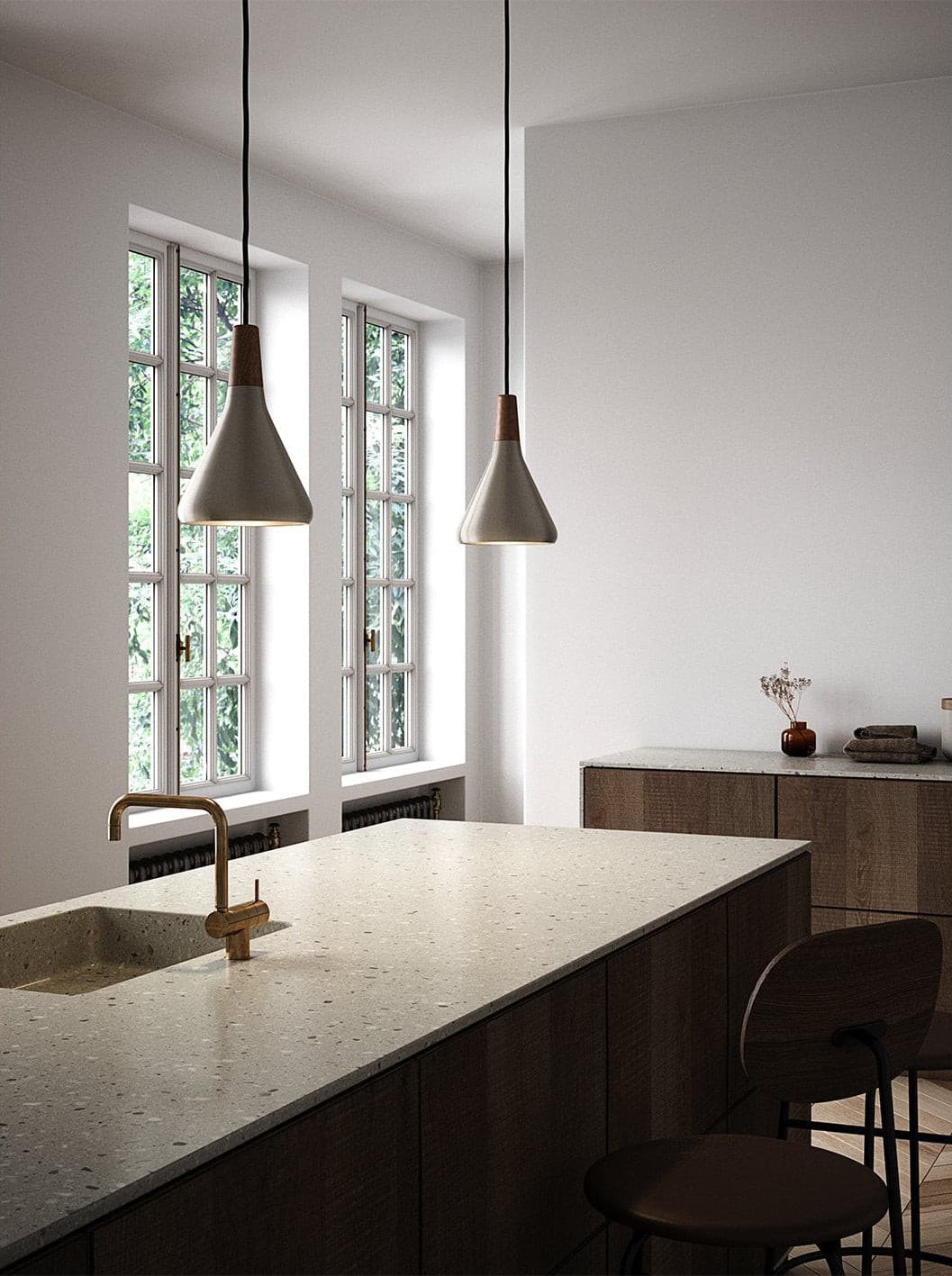 Modern Minimalist Pendant Light with Wood Accent – Ceiling Lamp for Dining & Living Room