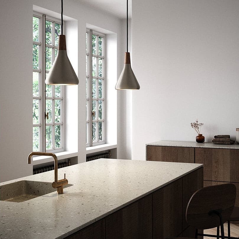 Modern Minimalist Pendant Light with Wood Accent – Ceiling Lamp for Dining & Living Room