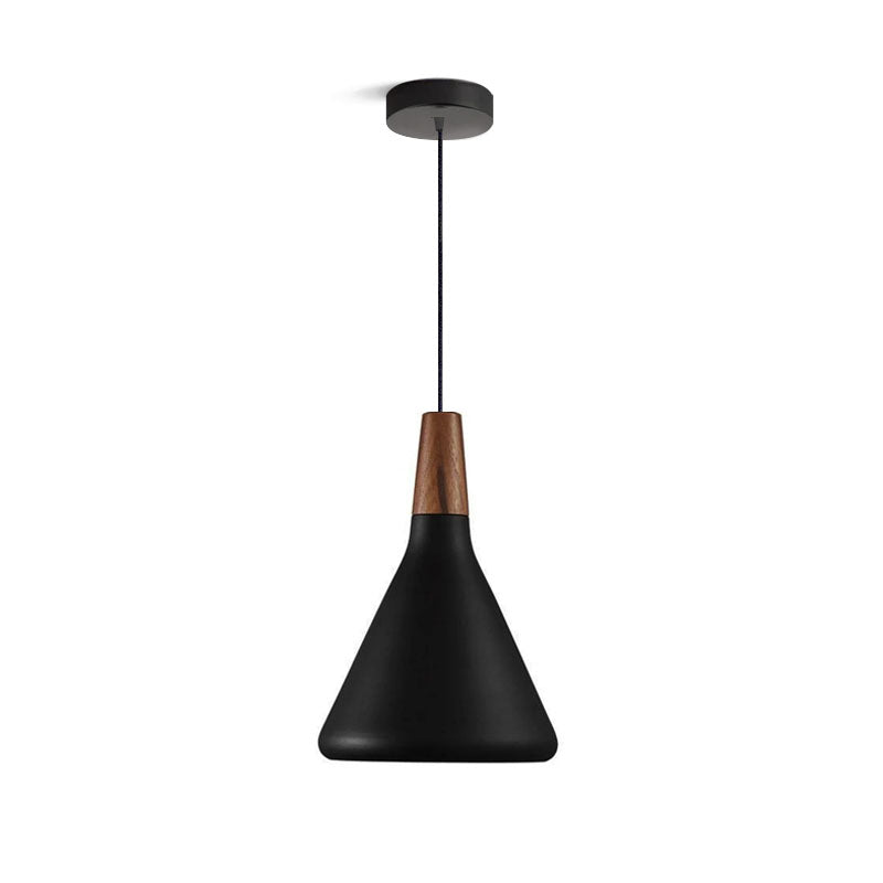 Modern Minimalist Pendant Light with Wood Accent – Ceiling Lamp for Dining & Living Room