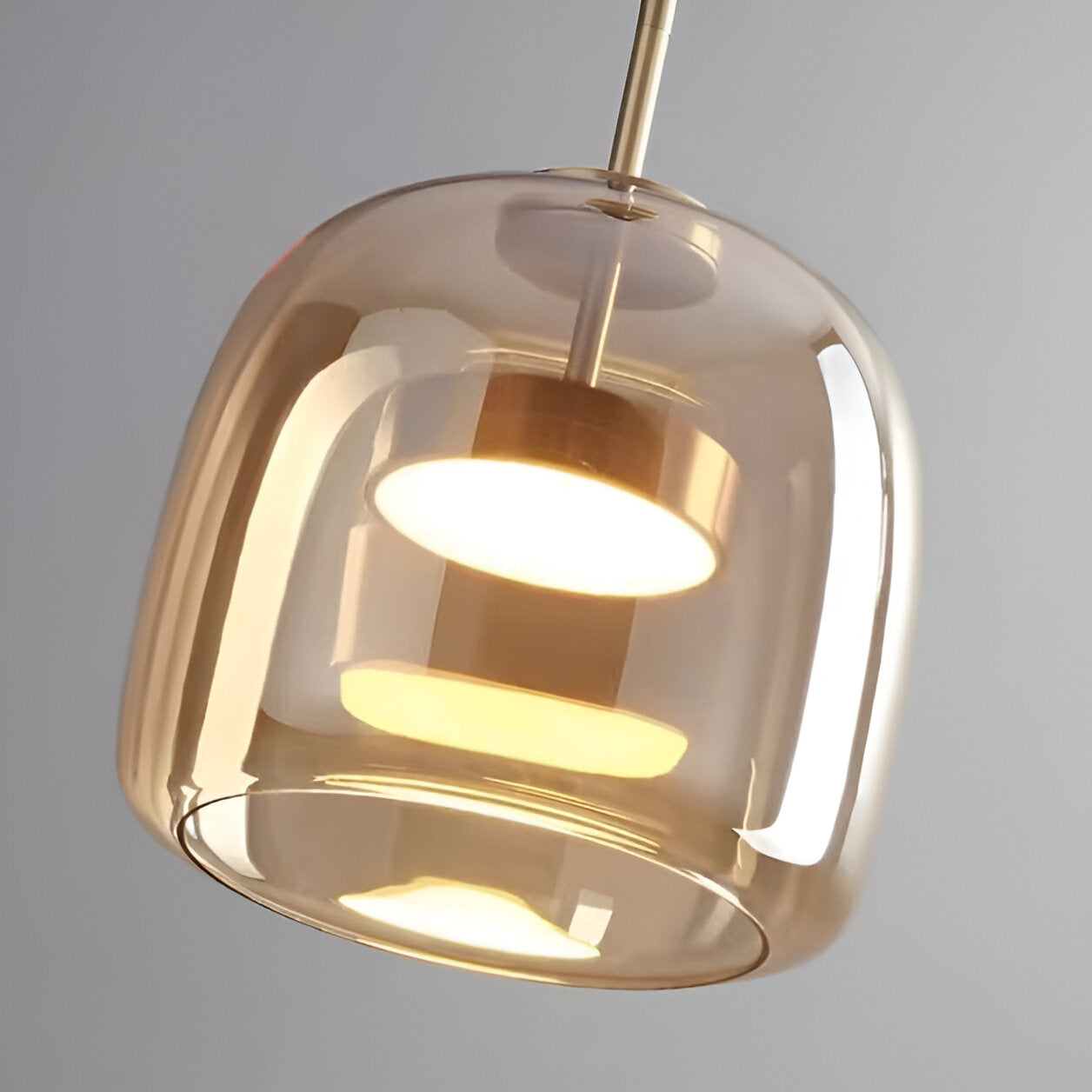 Retro Modern Glass LED Pendant Light Hand-Blown Trio with Adjustable Cord