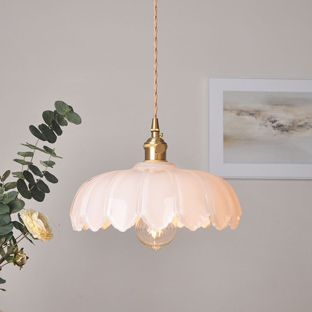 Vintage Blossom Glass Pendant Light Floral Design Hanging Light