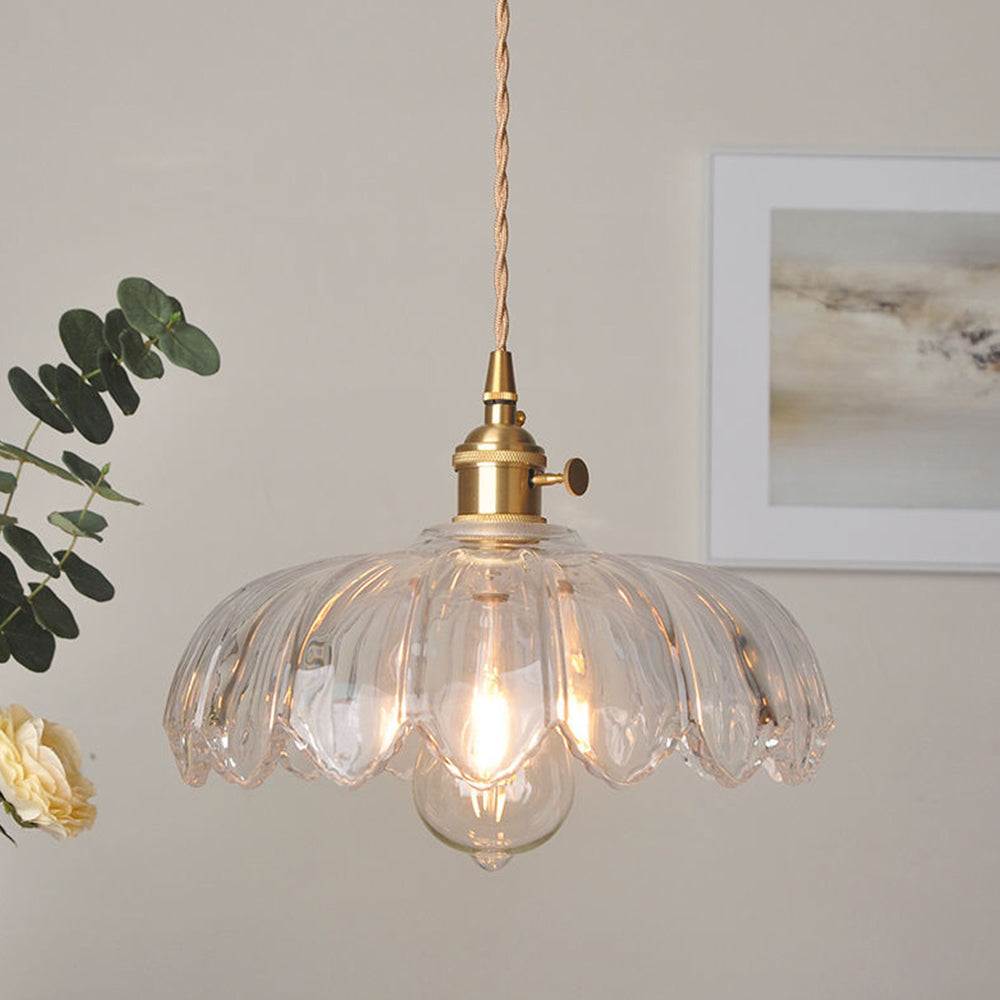 Vintage Blossom Glass Pendant Light Floral Design Hanging Light
