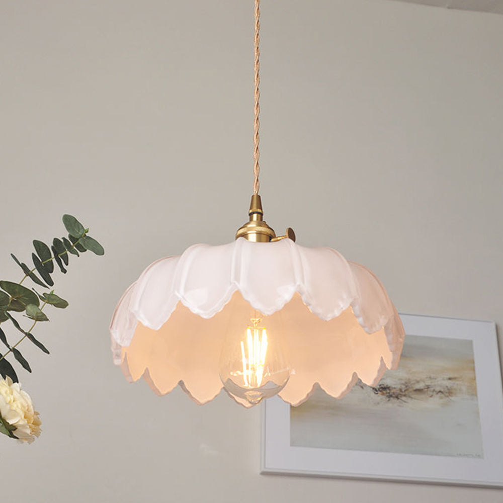 Vintage Blossom Glass Pendant Light Floral Design Hanging Light