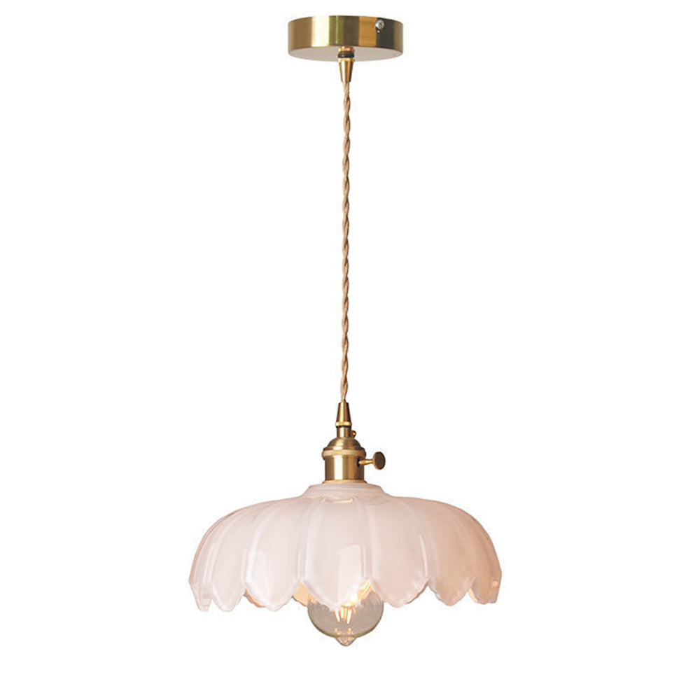 Vintage Blossom Glass Pendant Light Floral Design Hanging Light