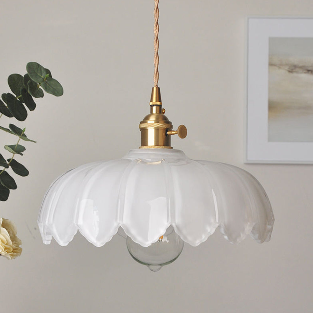 Vintage Blossom Glass Pendant Light Floral Design Hanging Light