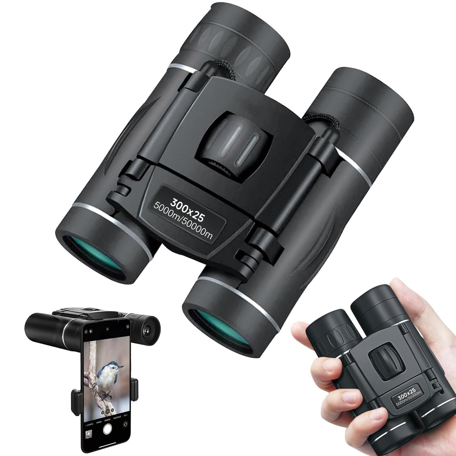 HD Compact Binoculars for Long Range Outdoor Viewing